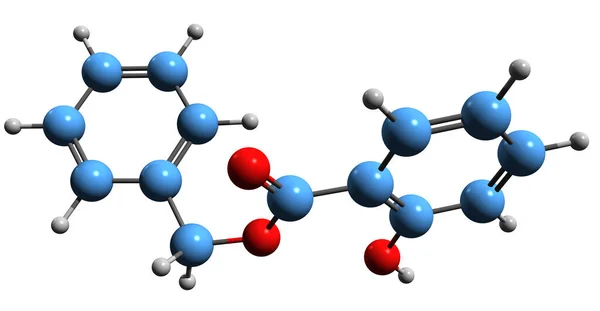 Imagen Fórmula Esquelética Salicilato Bencilo Estructura Química Molecular Del Éster — Foto de Stock