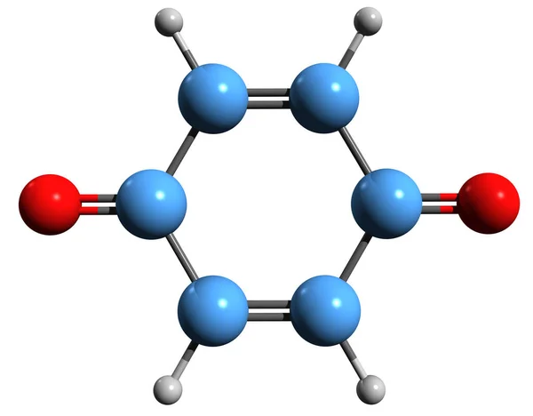 Imagen Fórmula Esquelética Benzoquinona Estructura Química Molecular Quinona Aislada Sobre — Foto de Stock