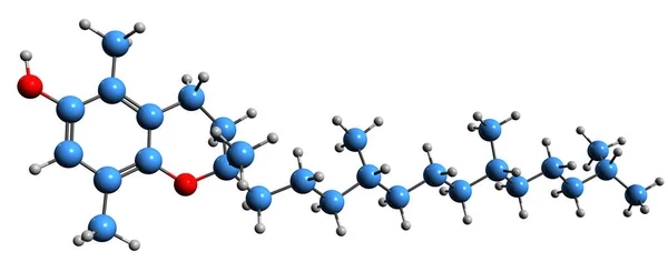 Imagem Fórmula Esquelética Beta Tocotrienol Estrutura Química Molecular Vitamina Isolada — Fotografia de Stock