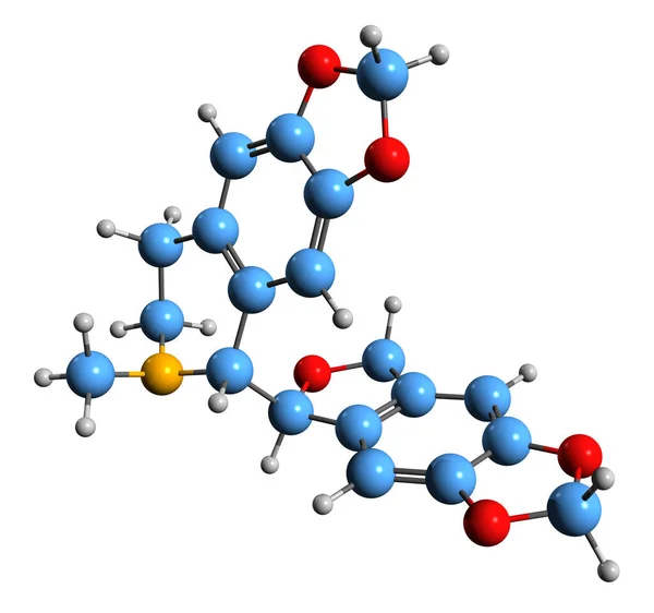 Aufnahme Der Bicuculline Skelettformel Molekulare Chemische Struktur Der Phthalid Isochinolin — Stockfoto
