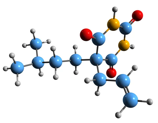 Image Butalbital Skeletal Formula Molecular Chemical Structure Barbiturate Medicament Isolated — Stock Photo, Image