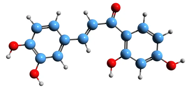 Imagem Fórmula Esquelética Butein Estrutura Química Molecular Composto Ativador Sirtuína — Fotografia de Stock
