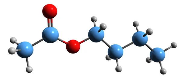 Aufnahme Der Butylacetat Skelettformel Molekulare Chemische Struktur Von Butylacetat Isoliert — Stockfoto