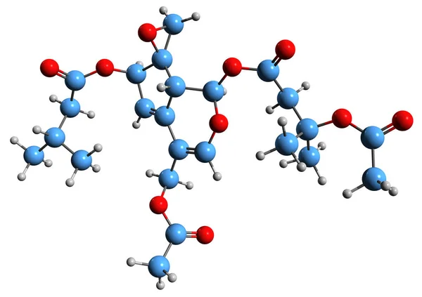 Obraz Formuły Szkieletowej Valepotriate Molekularna Struktura Chemiczna Składnika Ziołowego Izolowanego — Zdjęcie stockowe