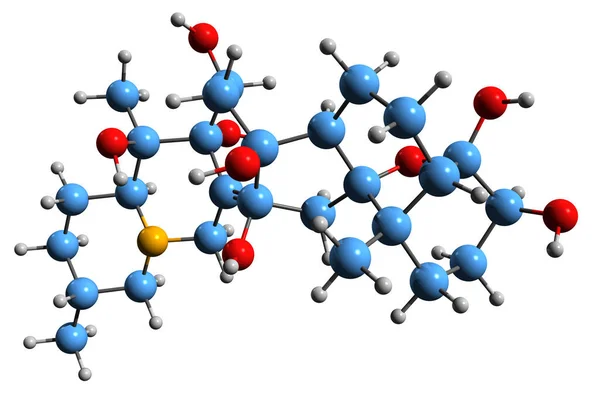 Bild Der Veracevine Skelettformel Molekulare Chemische Struktur Des Alkaloids Isoliert — Stockfoto