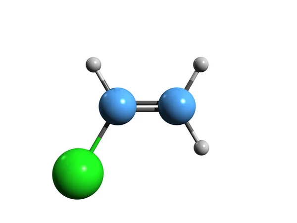 Obraz Kosterního Vzorce Vinylchloridu Molekulárně Chemická Struktura Organochloridu Chloroethylen Izolovaný — Stock fotografie