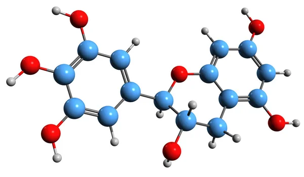 Εικόνα Του Σκελετικού Τύπου Της Gallocatechin Μοριακή Χημική Δομή Της — Φωτογραφία Αρχείου