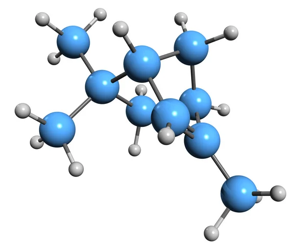 芬琴骨骼公式的三维图像 白背景下分离的二环三烯的分子结构 — 图库照片