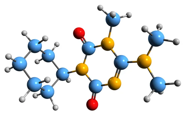 Beeld Van Hexazinone Skeletformule Moleculaire Chemische Structuur Van Breed Spectrum — Stockfoto