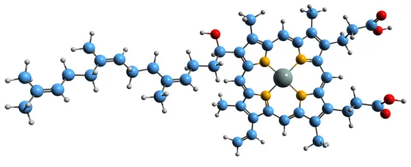 Изображение Скелетной Формулы Геме Молекулярная Химическая Структура Порфирина Изолированная Белом — стоковое фото