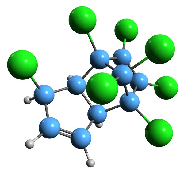 Imagen Fórmula Esquelética Del Heptacloro Estructura Química Molecular Del Compuesto — Foto de Stock