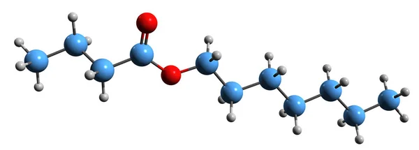 Imagem Fórmula Esquelética Butirato Heptilo Estrutura Química Molecular Éster Sabor — Fotografia de Stock