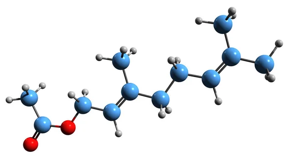 Imagen Fórmula Esquelética Del Acetato Geranilo Estructura Química Molecular Del — Foto de Stock