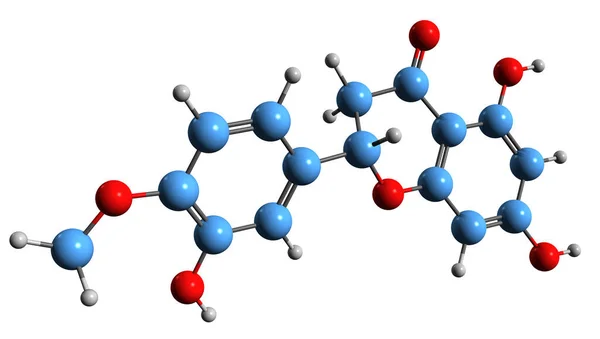 Imagem Fórmula Esquelética Hesperetin Estrutura Química Molecular Glicosídeo Flavanon Isolado — Fotografia de Stock