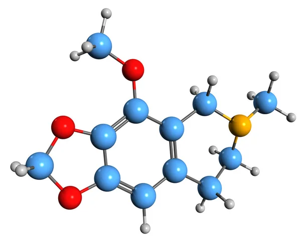 Image Hydrocotarnine Skeletal Formula Molecular Chemical Structure Phytochemical Isolated White — Stock Photo, Image