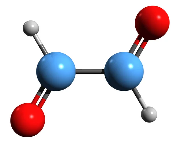Εικόνα Του Γλυοξικού Σκελετικού Τύπου Μοριακή Χημική Δομή Της Γλυκοξαλδεΰδης — Φωτογραφία Αρχείου