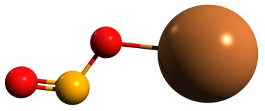 3D image of Potassium nitrite skeletal formula - molecular chemical structure of  inorganic compound isolated on white background clipart