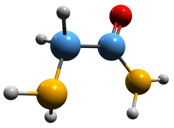 Imagem Fórmula Esquelética Glicinamida Estrutura Química Molecular Aminoacetamida Isolada Sobre — Fotografia de Stock