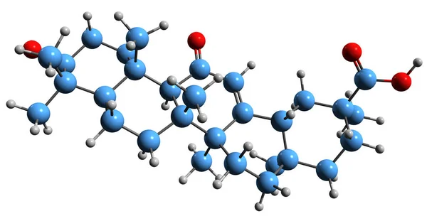 Imagem Fórmula Esquelética Ácido Glicirretínico Estrutura Química Molecular Ácido Uralênico — Fotografia de Stock