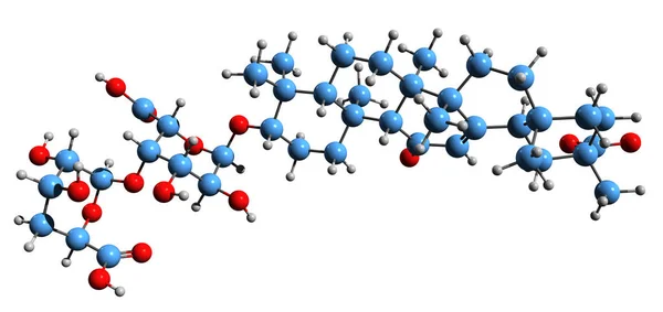 Imagen Fórmula Esquelética Del Ácido Glicirrícico Estructura Química Molecular Del — Foto de Stock