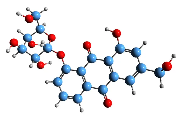 Image Aloe Emodin Glucoside Skeletal Formula Molecular Chemical Structure Rhubarb — Stock Photo, Image