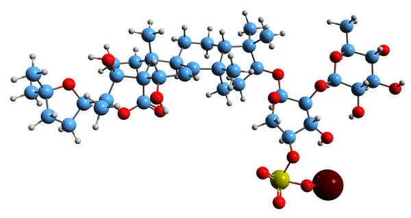 Изображение Скелетной Формулы Голотурина Молекулярная Химическая Структура Тритерпенового Гликозида Изолированная — стоковое фото