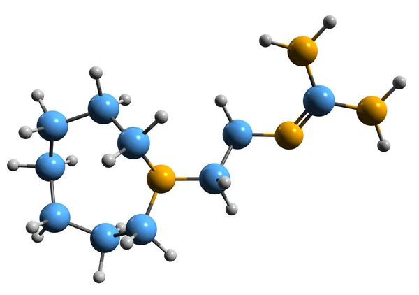 Imagen Fórmula Esquelética Guanetidina Estructura Química Molecular Del Fármaco Antihipertensivo — Foto de Stock