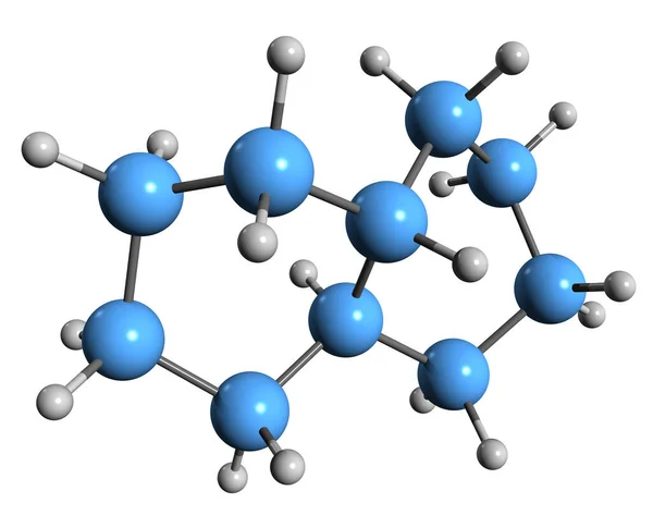 Obraz Decalinova Kosterního Vzorce Molekulárně Chemická Struktura Decahydronaftalenu Izolovaného Bílém — Stock fotografie