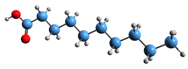 Abbildung Der Caprinsäure Skelettformel Molekularchemische Struktur Der Decansäure Isoliert Auf — Stockfoto