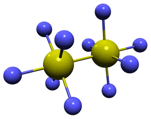 Beeld Van Disulfur Decafluoride Skeletformule Moleculaire Chemische Structuur Van Zwavel — Stockfoto