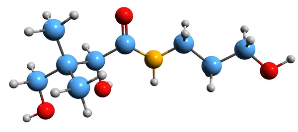 Aufnahme Der Dexpanthenol Skelettformel Molekulare Chemische Struktur Von Provitamin Isoliert — Stockfoto
