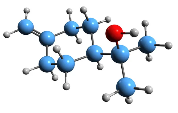 Image Formule Squelettique Delta Terpinéol Structure Chimique Moléculaire Monoterpénoïde Isolé — Photo