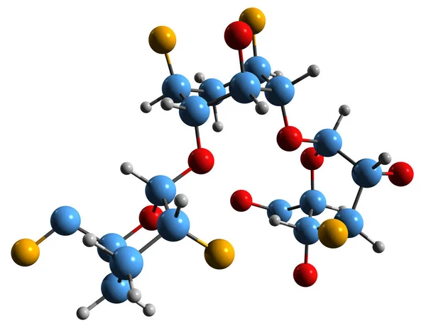 Изображение Скелетной Формулы Дибекацина Молекулярная Химическая Структура Аминогликозидного Антибиотика Выделенного — стоковое фото