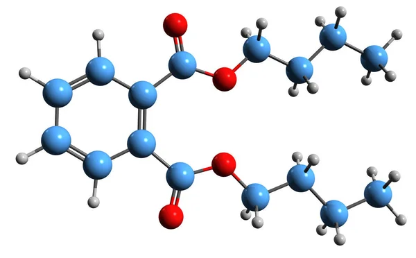 Imagen Fórmula Esquelética Del Ftalato Dibutilo Estructura Química Molecular Del — Foto de Stock