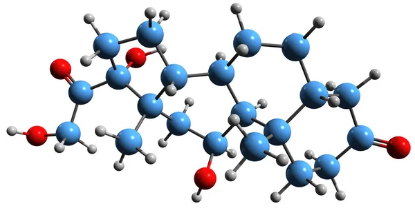 Imagem Fórmula Esquelética Hidrocortisol Estrutura Química Molecular Hydrallostane Isolado Fundo — Fotografia de Stock