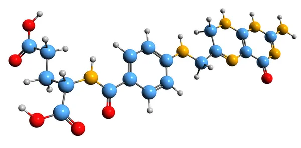 Зображення Скелетної Формули Дигідрофолієвої Кислоти Молекулярна Хімічна Структура Похідної Вітаміну — стокове фото