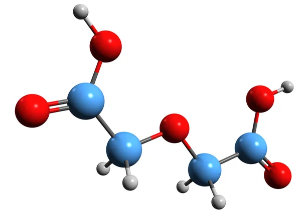 Diglycolate Iskelet Formülünün Boyutlu Görüntüsü Tamponlama Maddesinin Moleküler Kimyasal Yapısı — Stok fotoğraf