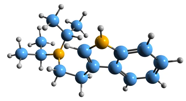 Изображение Скелетной Формулы Диизопропилтриптамина Молекулярная Химическая Структура Психоделического Галлюциногенного Препарата — стоковое фото