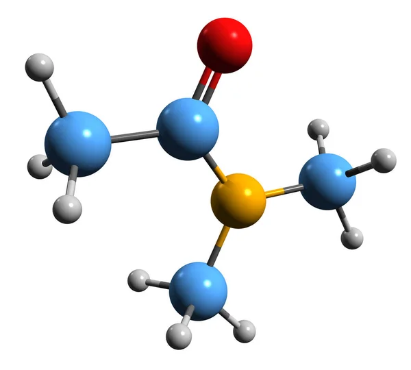 Imagen Fórmula Esquelética Dimetilacetamida Estructura Química Molecular Del Disolvente Polar —  Fotos de Stock