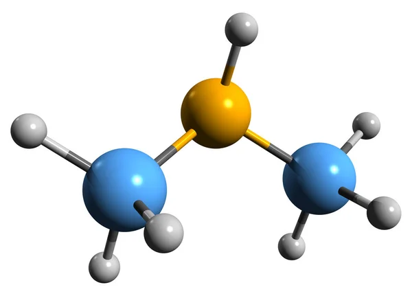 Obraz Wzoru Szkieletowego Dimetyloaminy Struktura Chemiczna Molekularna Wtórnej Aminy Metylometanaminy — Zdjęcie stockowe