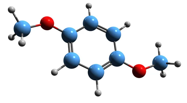 Aufnahme Der Dimethylhydrochinon Skelettformel Molekulare Chemische Struktur Des Parfümwirkstoffs Isoliert — Stockfoto