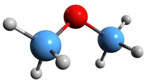 Зображення Диметилового Ефіру Скелетної Формули Молекулярна Хімічна Структура Метоксиметану Ізольована — стокове фото