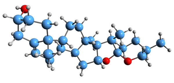 Imagen Fórmula Esquelética Diosgenina Estructura Química Molecular Sapogenina Fitoesteroide Aislada — Foto de Stock
