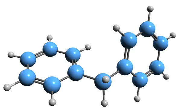 Aufnahme Der Diphenylmethan Skelettformel Molekulare Chemische Struktur Von Benzylbenzol Isoliert — Stockfoto