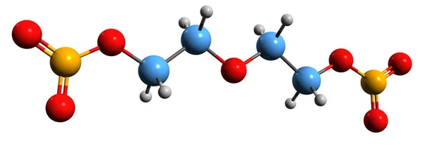 stock image  3D image of Diethylene glycol dinitrate skeletal formula - molecular chemical structure of explosive nitrated alcohol ester DEGDN isolated on white background