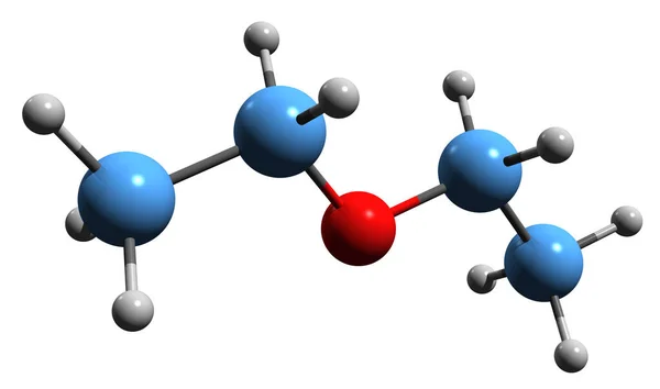 Dietil Ether Iskelet Formülünün Boyutlu Görüntüsü Dether Moleküler Kimyasal Yapısı — Stok fotoğraf
