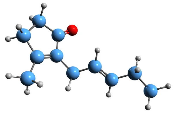 stock image  3D image of Jasmone skeletal formula - molecular chemical structure of  jasmine flowers phytochemical isolated on white background