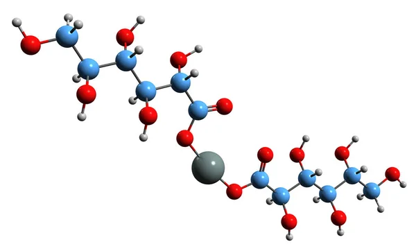Obraz Żelazawy Glukonian Formuły Szkieletowej Molekularna Struktura Chemiczna Żelaza Suplement — Zdjęcie stockowe