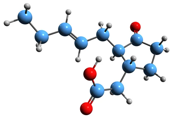 stock image 3D image of Jasmonic acid skeletal formula - molecular chemical structure of  plant hormone isolated on white background