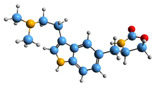 Beeld Van Zolmitriptan Skelet Formule Moleculaire Chemische Structuur Van Migraine — Stockfoto